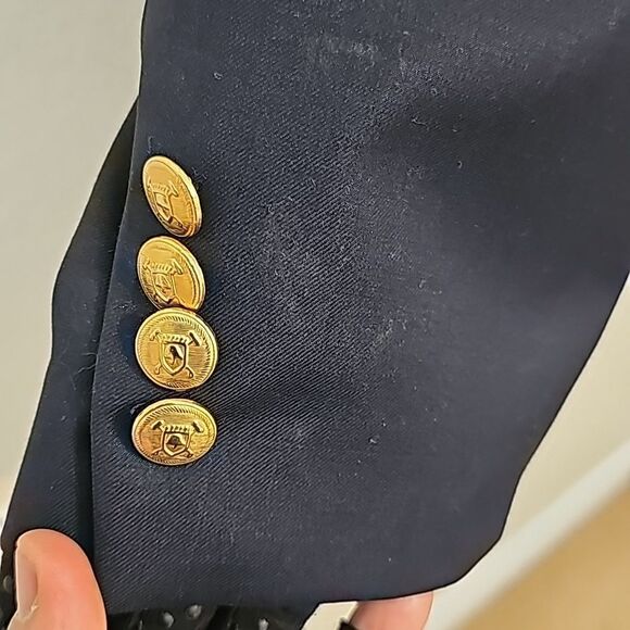 - Lauren Ralph Lauren Mens Navy Blue Blazer Gold Tone Buttons Size 44R - Picture 4 of 13